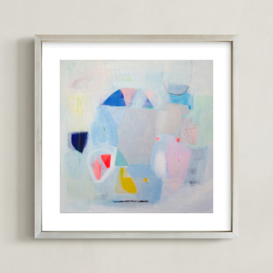 "Snow White" - Art Print in Sky Blue by Shina Choi - Framed