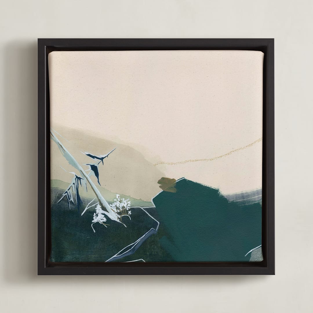 "A Way Through Here 1" - Art Print in Turquoise by Jamie J. Kim - Framed Canvas