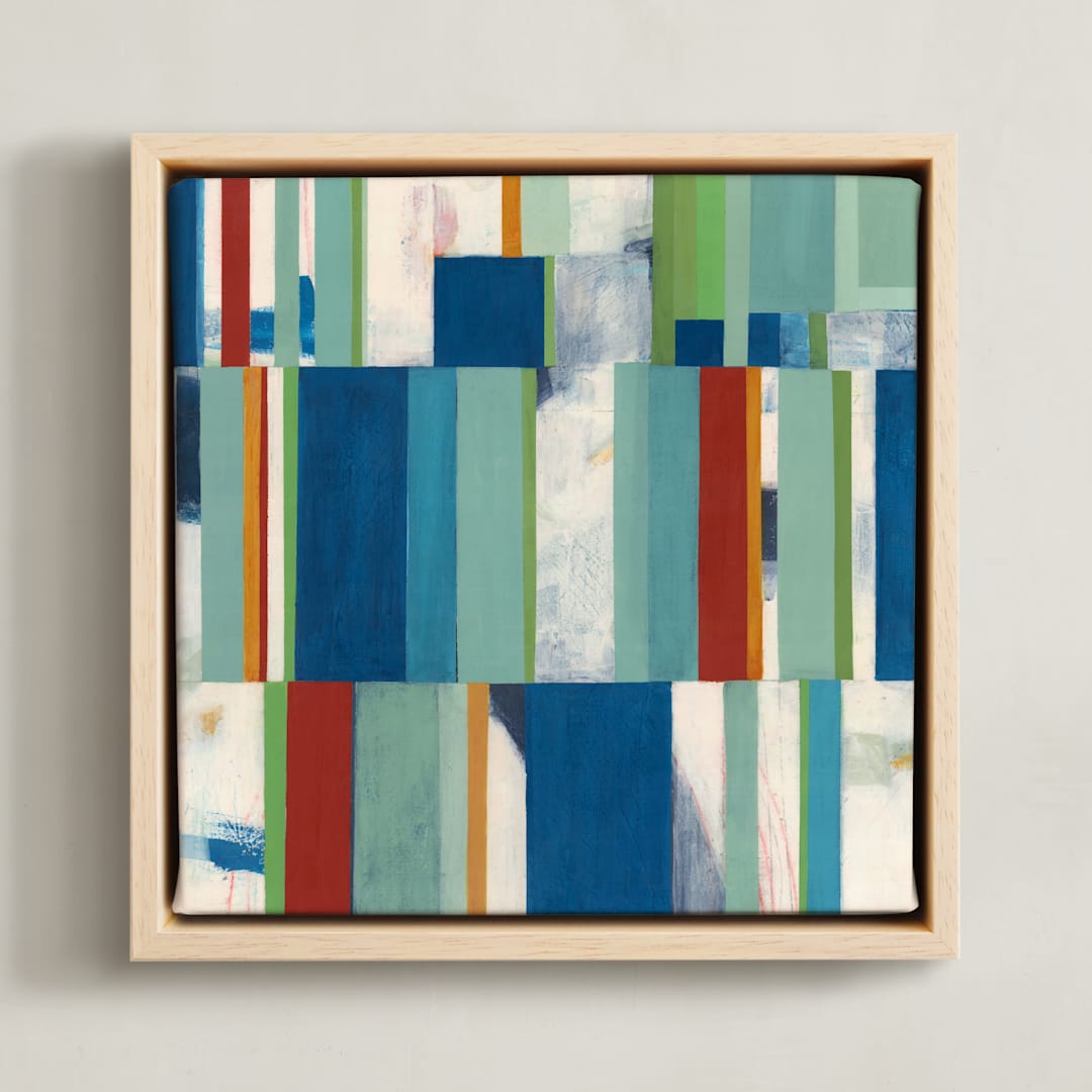 "Sifting Through the Pieces" - Art Print in Sage Green by Pippin Schupbach - Framed Canvas
