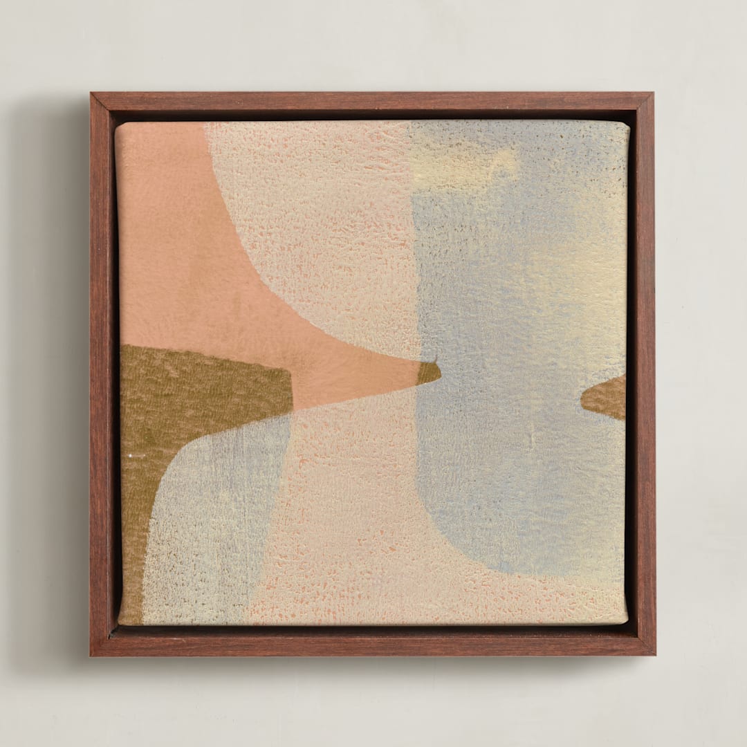 "Tumbling 2" - Art Print in coral by Carrie Moradi - Framed Canvas