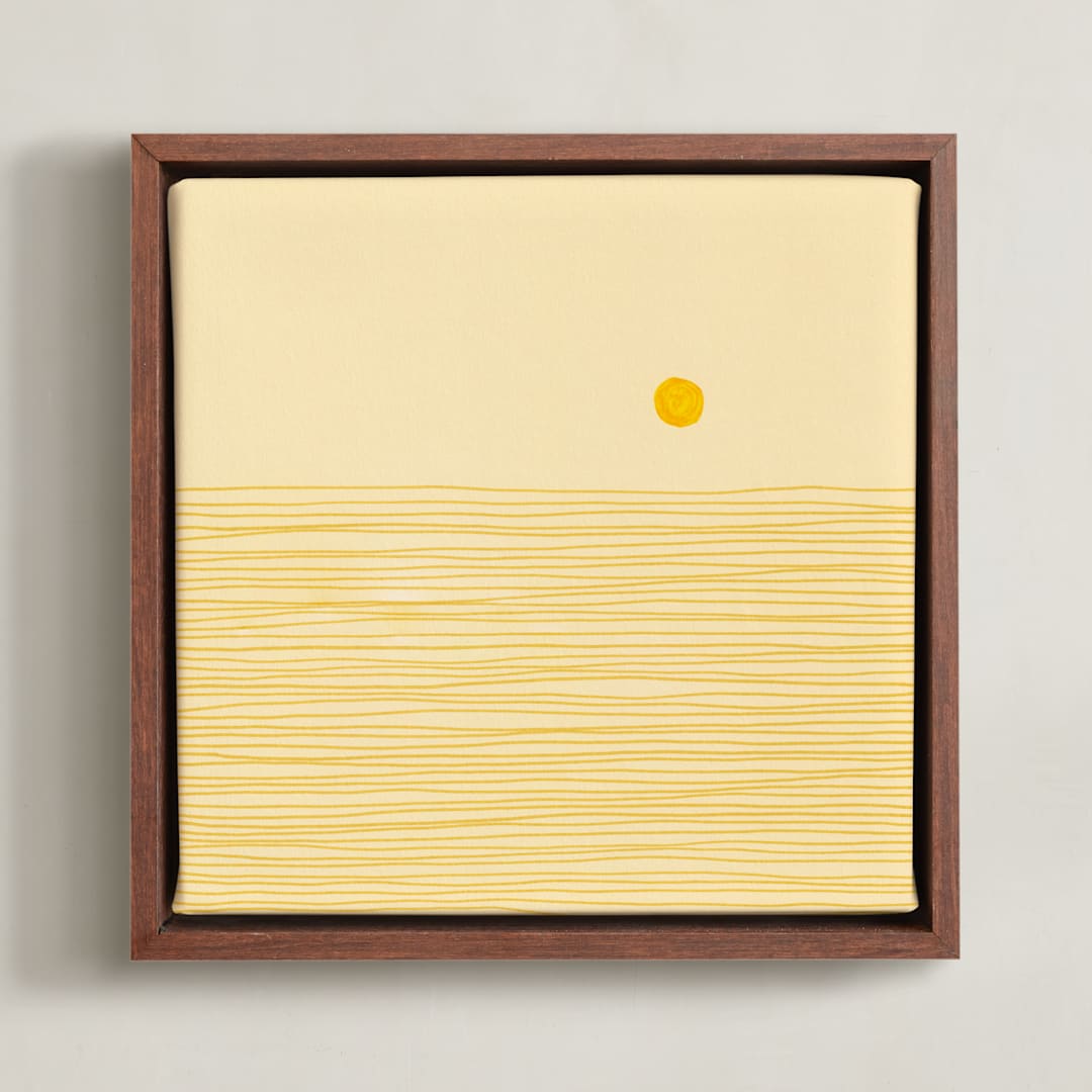 "Golden Reflections" - Art Print in Buttercream by Pippa Shaw - Framed Canvas