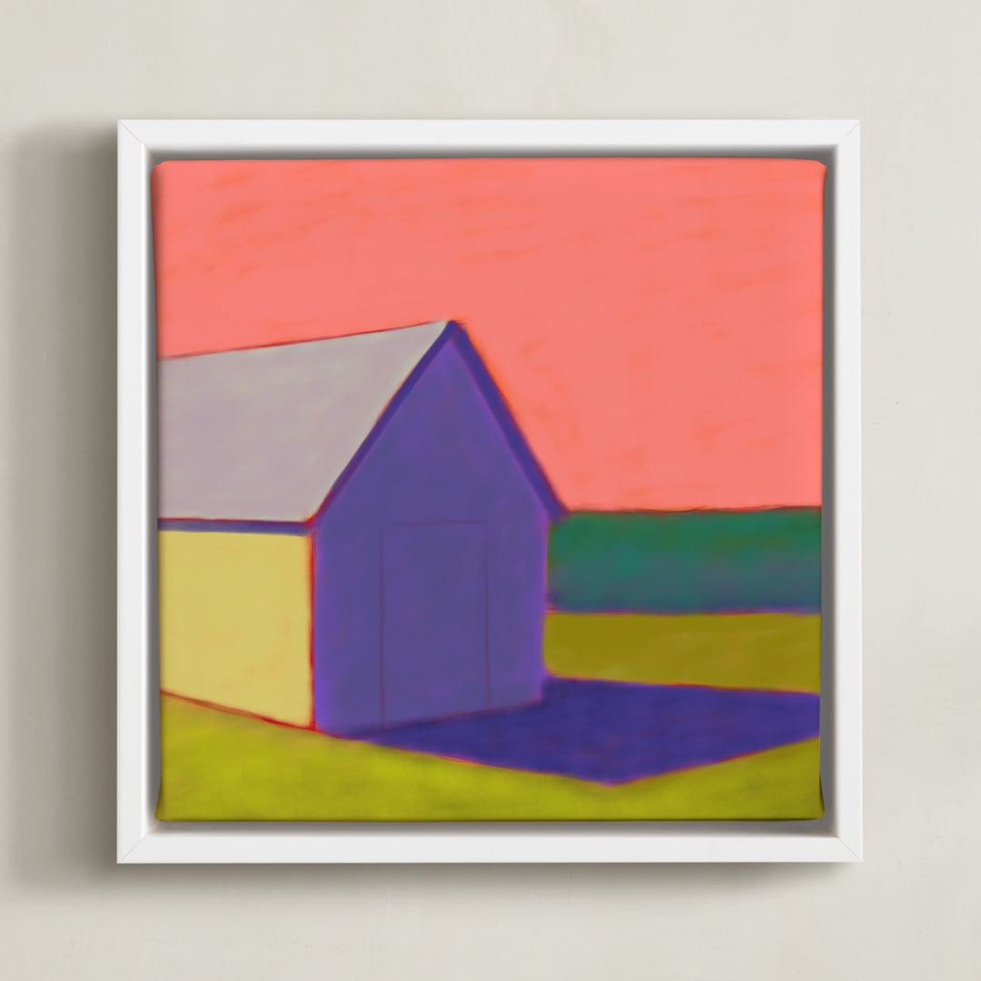"Salmon Skies" - Art Print in Salmon Pink by Carol C. Young - Framed Canvas