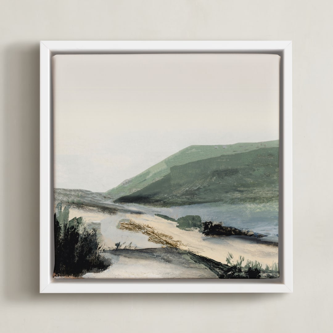 "Miles II" - Art Print in Sage by Mande Calhoun - Framed Canvas