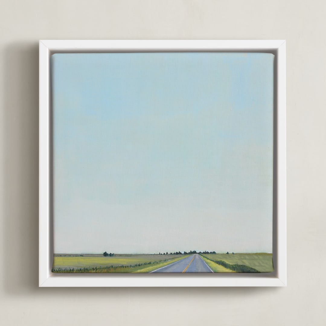 "Kansas Morning" - Art Print in Mint by Catherine Freshley - Framed Canvas
