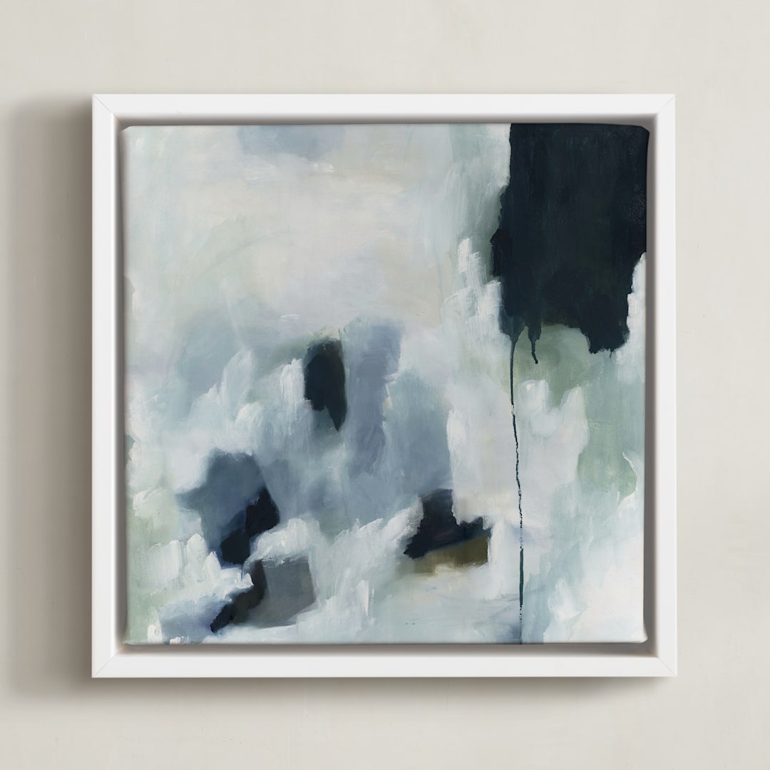 "Woven Thoughts" - Art Print in Fog by Nicoletta Savod - Framed Canvas