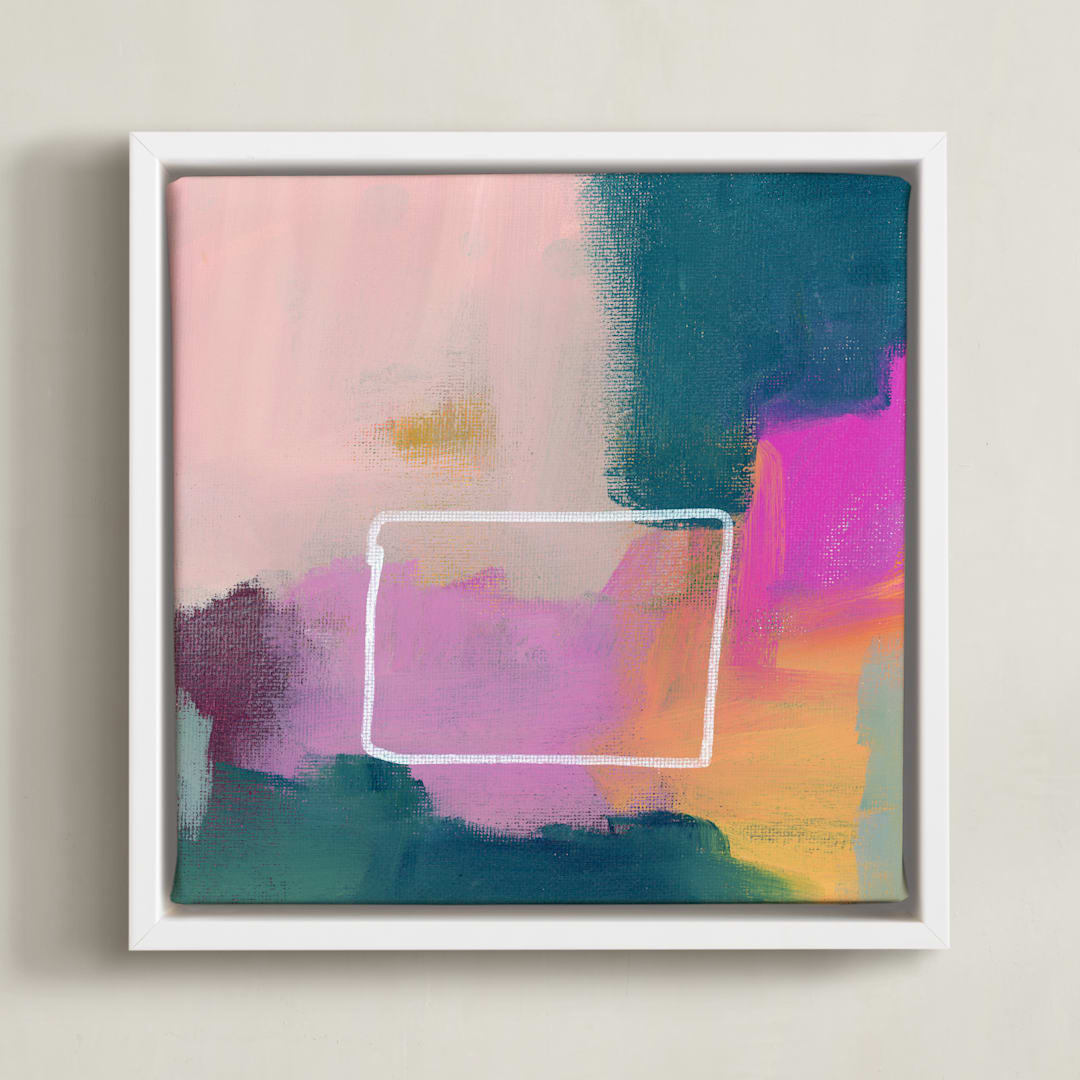 "Somewhat Contained" - Art Print in Blush by Lindsay Megahed - Framed Canvas