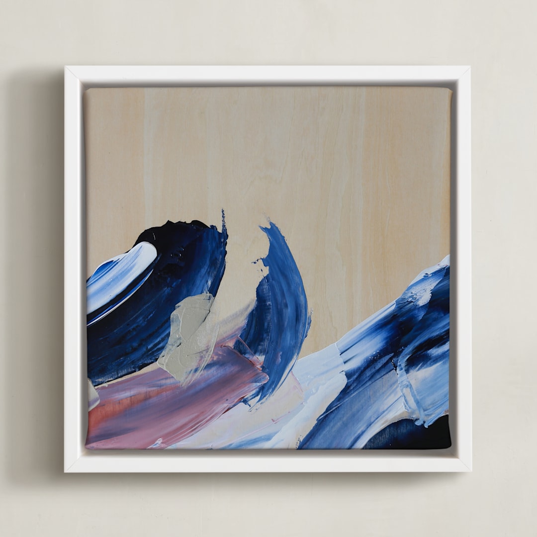 "We Will Move II" - Art Print in Navy Blue by Candace Rae Art - Framed Canvas
