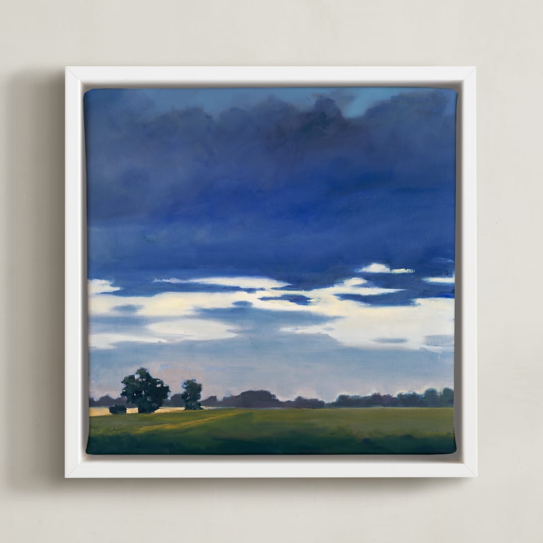 "Come Rain or Shine" - Art Print in Summer Storm by Stephanie Goos Johnson - Framed Canvas