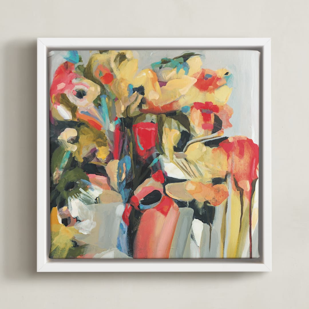 "In Memory Of" - Art Print in Rose by Heather Karp - Framed Canvas