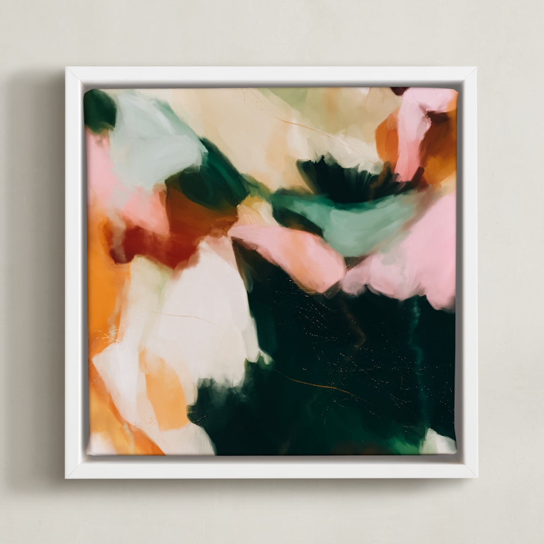 "Promenade" - Art Print in Emerald Green by Parima Studio - Framed Canvas