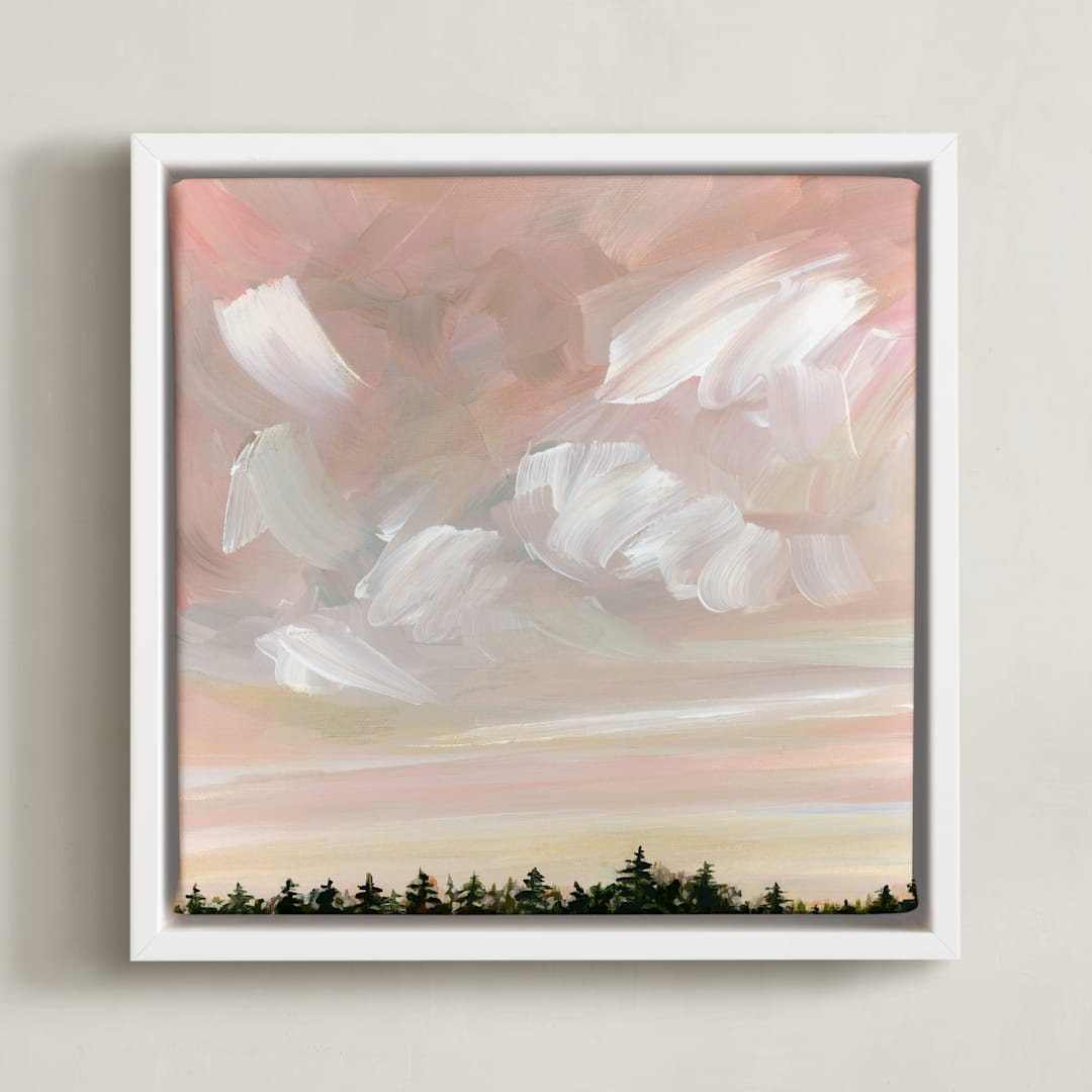 "Above the Trees" - Art Print in Rose by Nicole Walsh - Framed Canvas