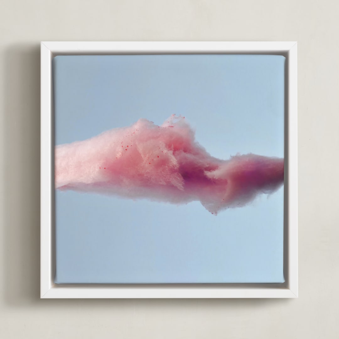 "Cotton Candy Leftovers" - Art Print in Cotton Candy Pink by Cathy Sunu - Framed Canvas