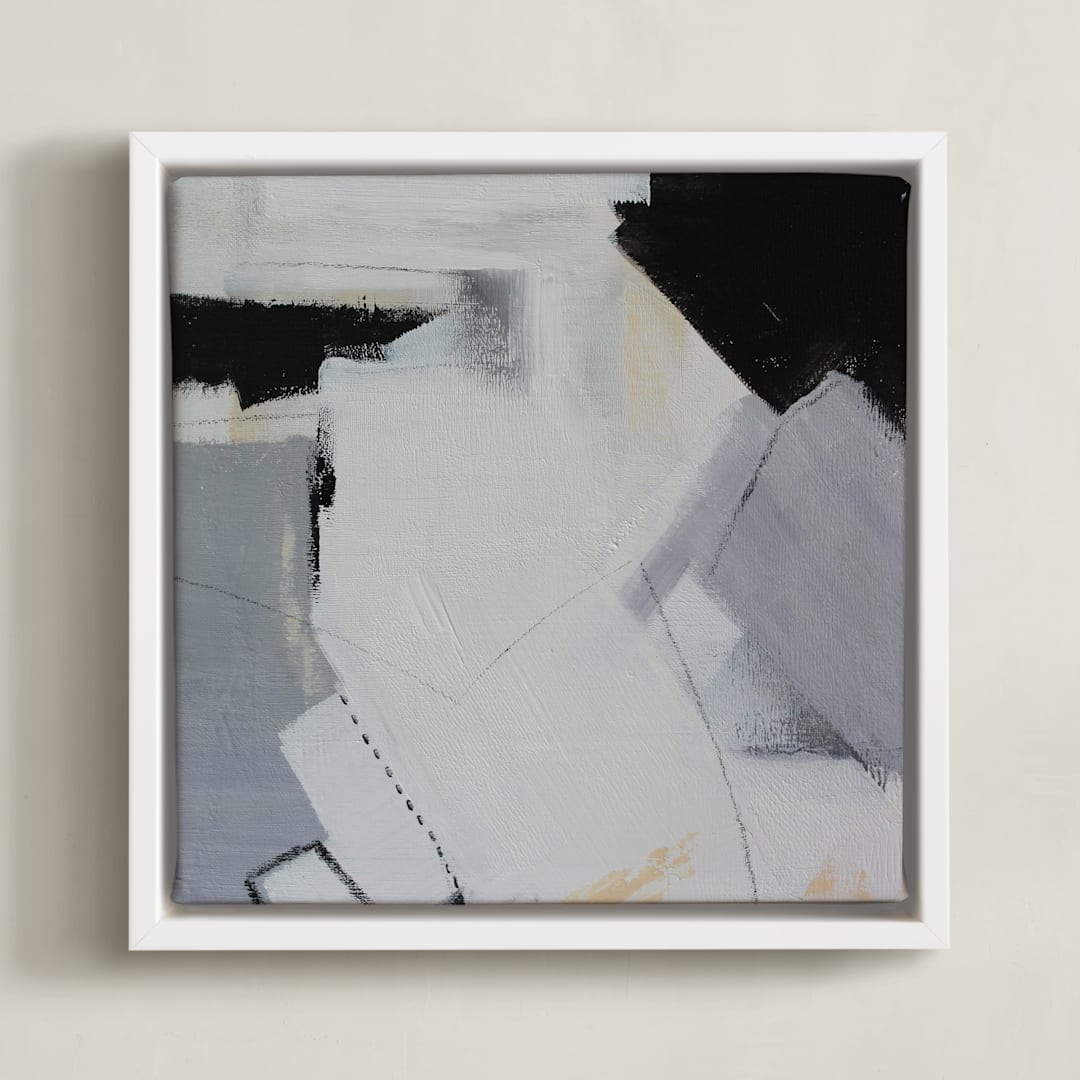 "On the Fence" - Art Print in Statement black by Colleen Ehrlich - Framed Canvas