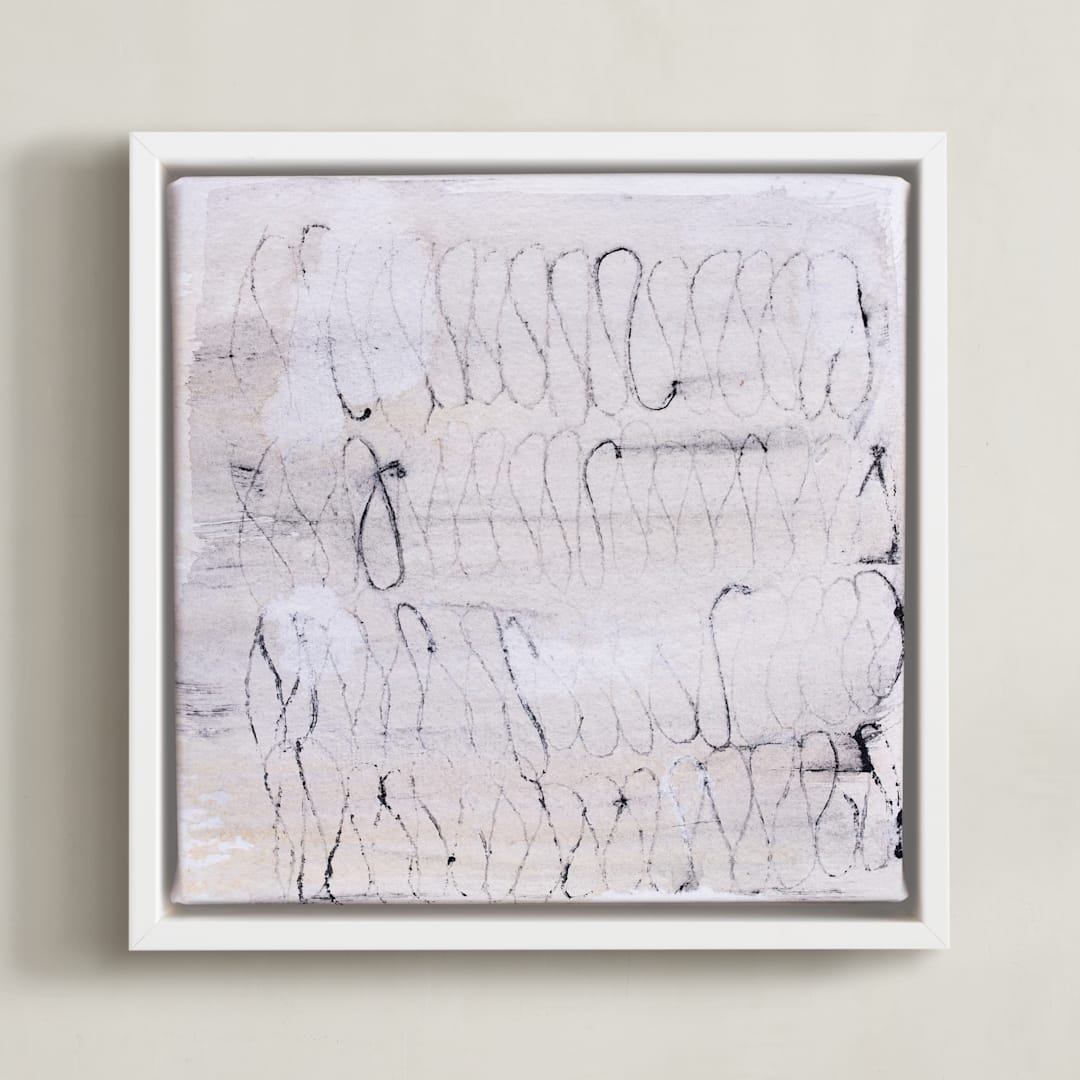 "Modern Love Song" - Art Print in Cream by Amy Carroll - Framed Canvas