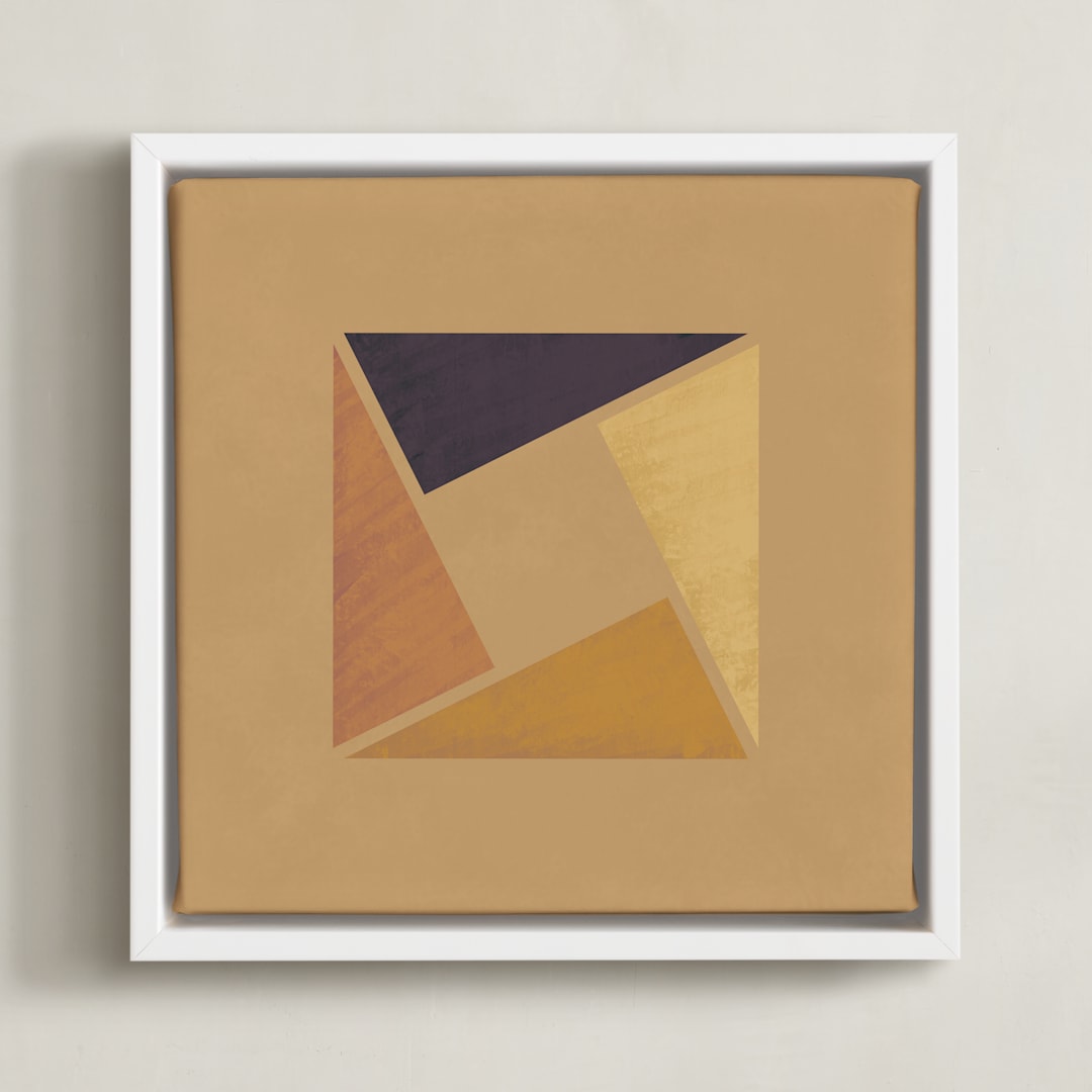 "Origami II" - Art Print in Marigold by Yohaku Oshima - Framed Canvas