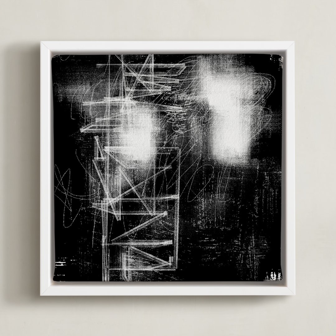 "Ochre Eucalyptus II" - Art Print in Black by Tanya Lee Design - Framed Canvas