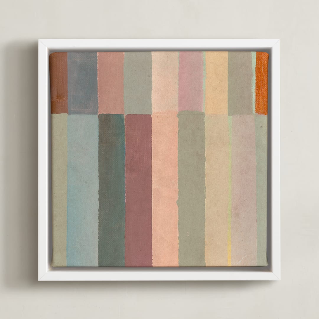 "Piano Bars I" - Art Print in Mauve by Lindsay Megahed - Framed Canvas