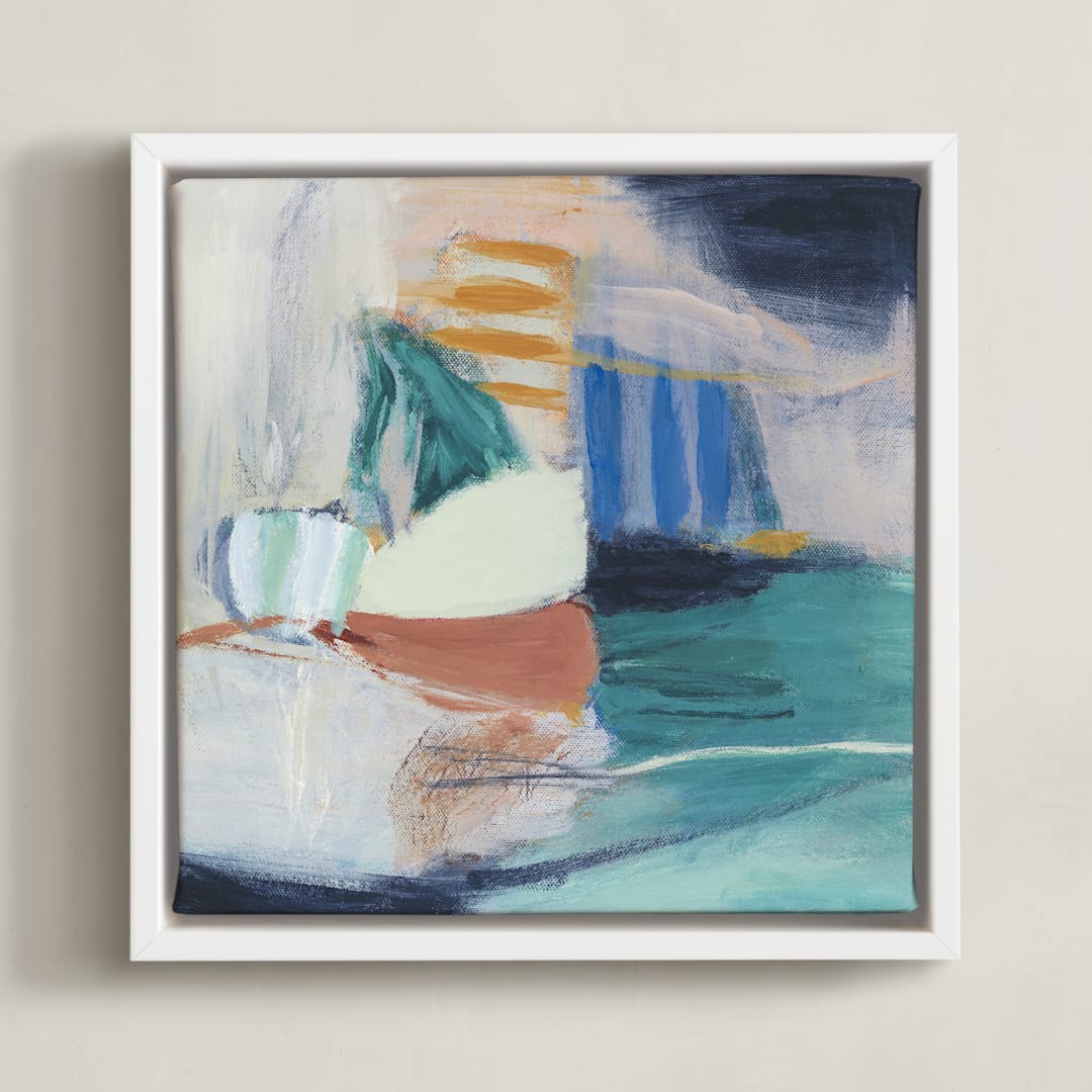 "Into the light " - Art Print in Soft Rainbow by Mary Gaspar - Framed Canvas
