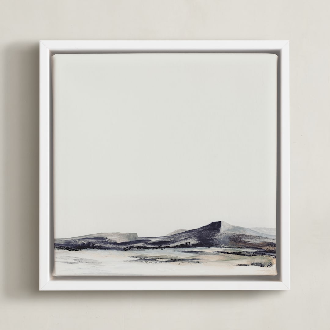 "Ainsley" - Art Print in Grey blue by Mande Calhoun - Framed Canvas
