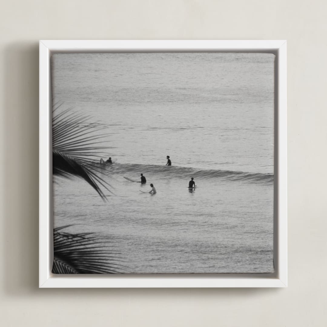 "Don't Worry, Be Happy II" - Art Print in Black and White by Annie Seaton - Framed Canvas