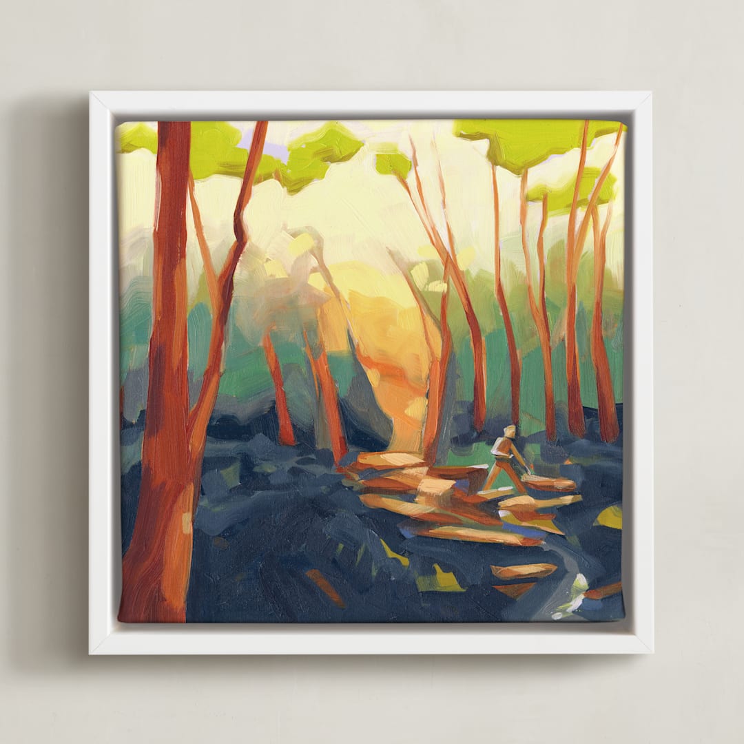 "Fell In Love With the Tree Feller" - Art Print in Lemon Light by Khara Ledonne - Framed Canvas