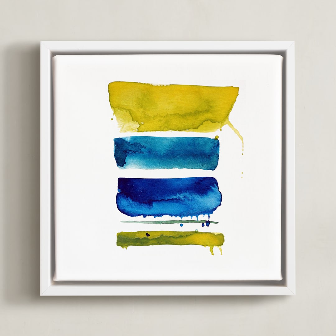 "of land and sea | aquatic series no.1" - Art Print in chartreuse by Kiana Lee - Framed Canvas