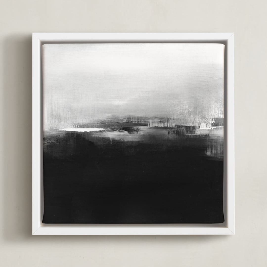 "DuskDawn" - Art Print in Black and White by Vasco - Framed Canvas