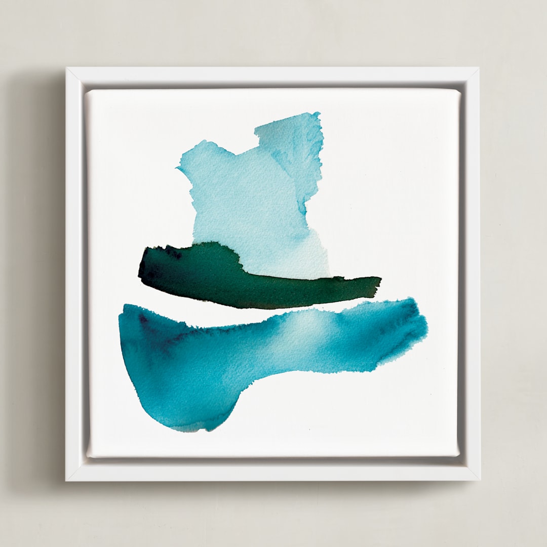 "Shift" - Art Print in Blue by Christine Llewellyn - Framed Canvas