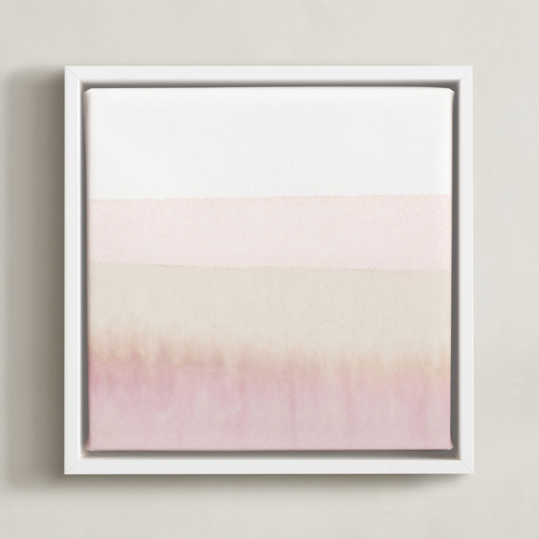 "Sunup" - Art Print in soft rose by Sadie Holden - Framed Canvas