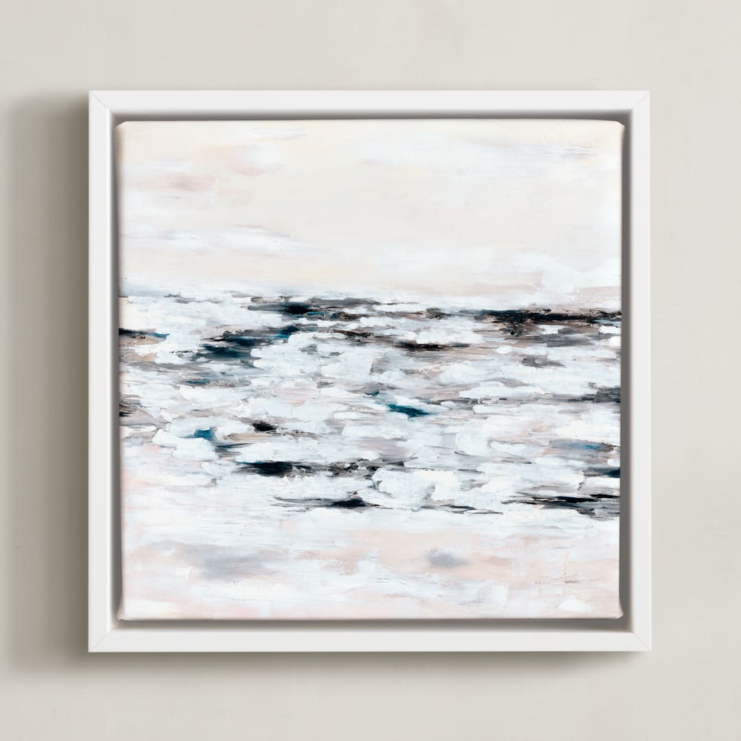 "Faded Fury Diptych II" - Art Print in Blush by Nicoletta Savod - Framed Canvas