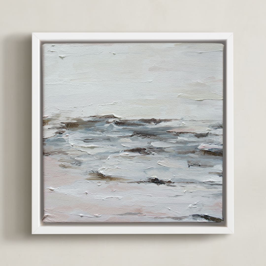 "Rose Quartz Fury" - Art Print in Rose Quartz by Nicoletta Savod - Framed Canvas