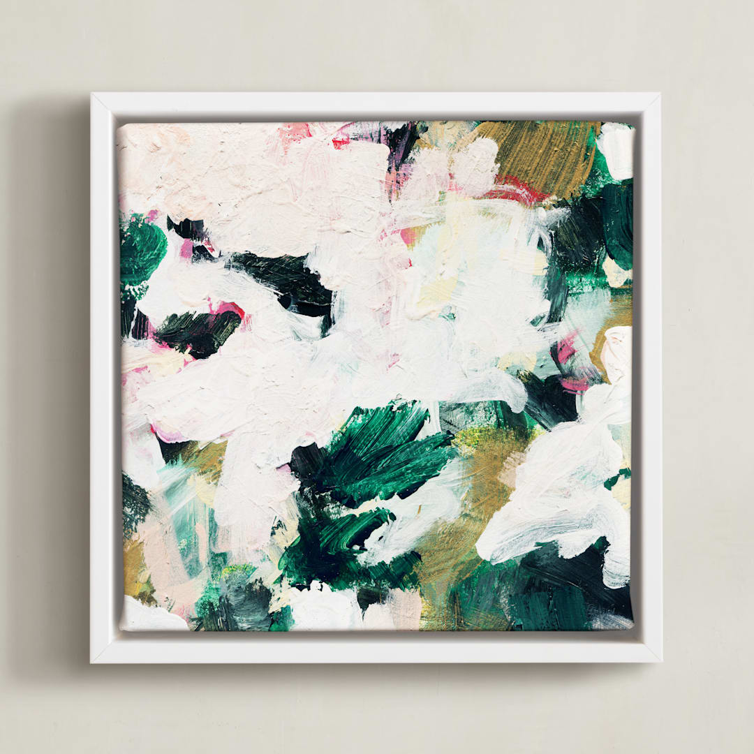 "Ivy" - Art Print in Emerald Green by Parima Studio - Framed Canvas