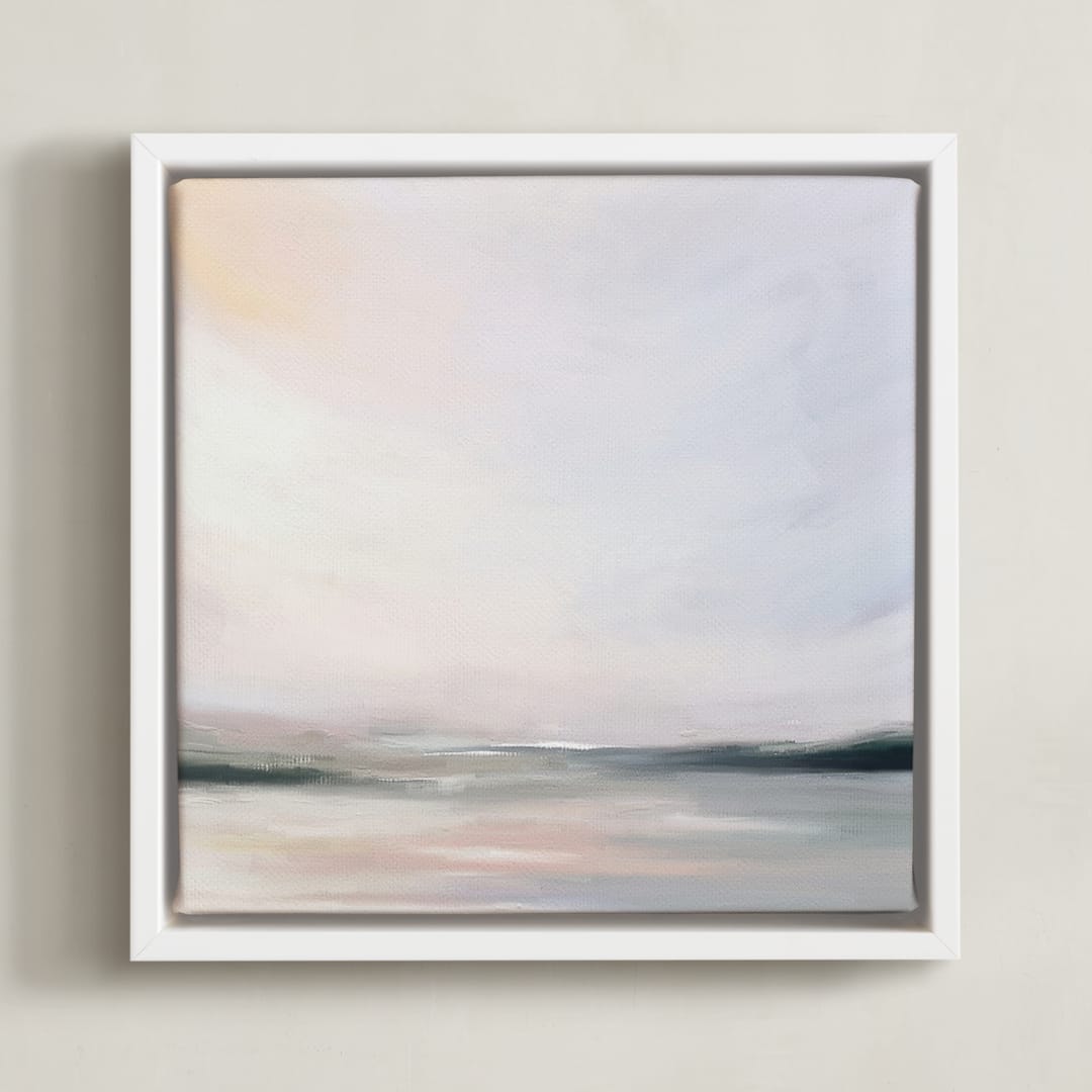 "Mindful 1" - Art Print in Sky Blue by Amy Hall - Framed Canvas