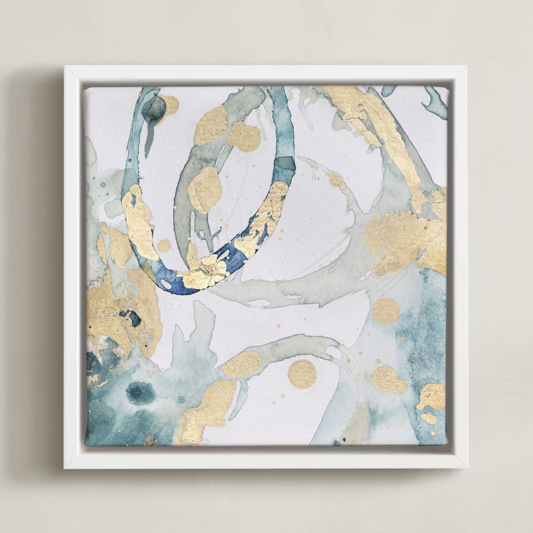 "Enchantment No. 1" - Art Print in Teal Sage by Julia Contacessi - Framed Canvas
