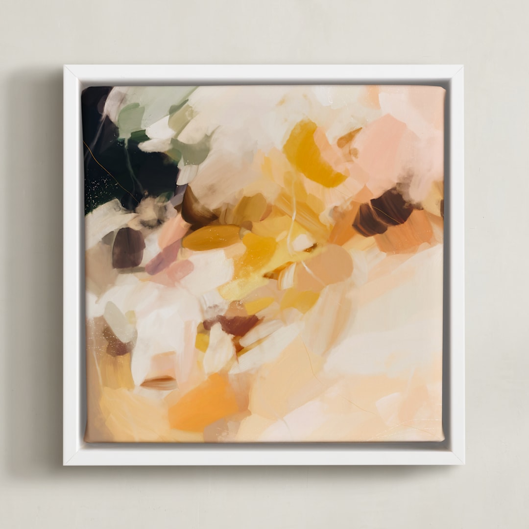 "Emberley" - Art Print in Golden Yellow by Parima Studio - Framed Canvas
