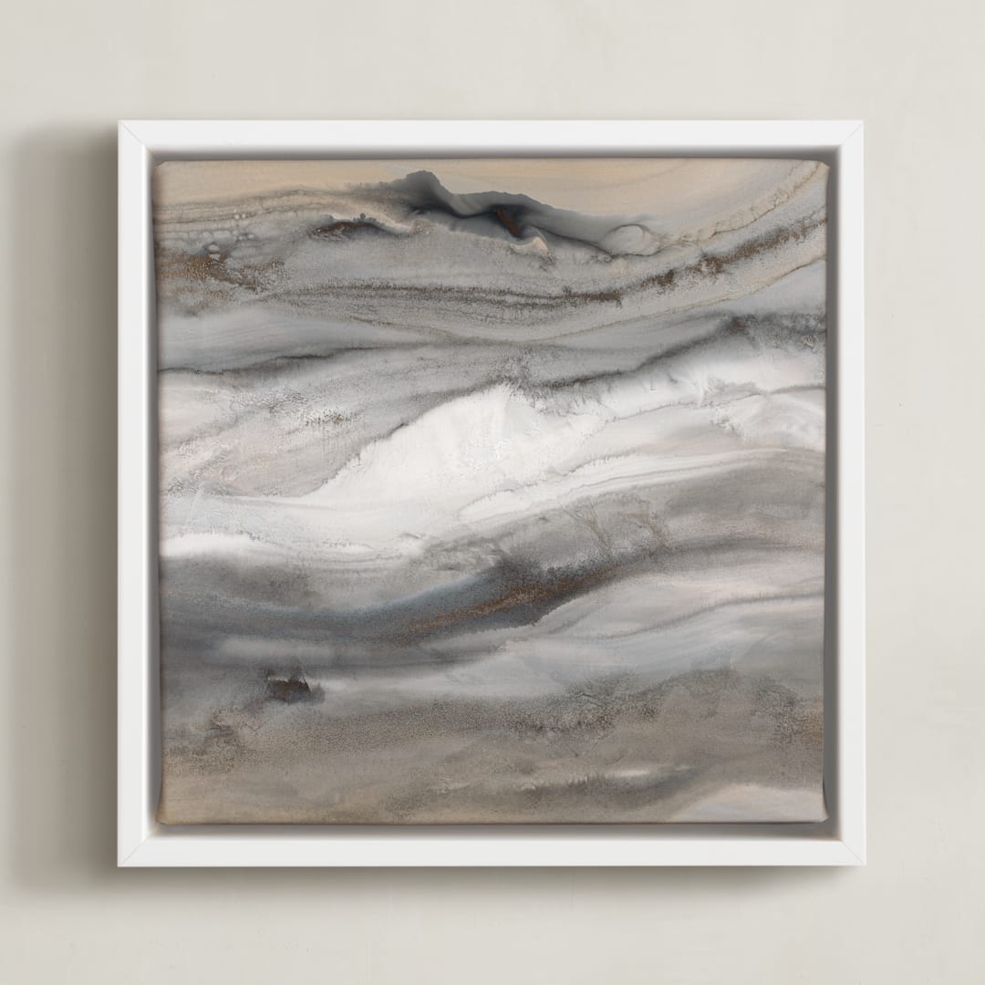 "Warm Gold II" - Art Print in Warm Gold by Teodora Guererra - Framed Canvas