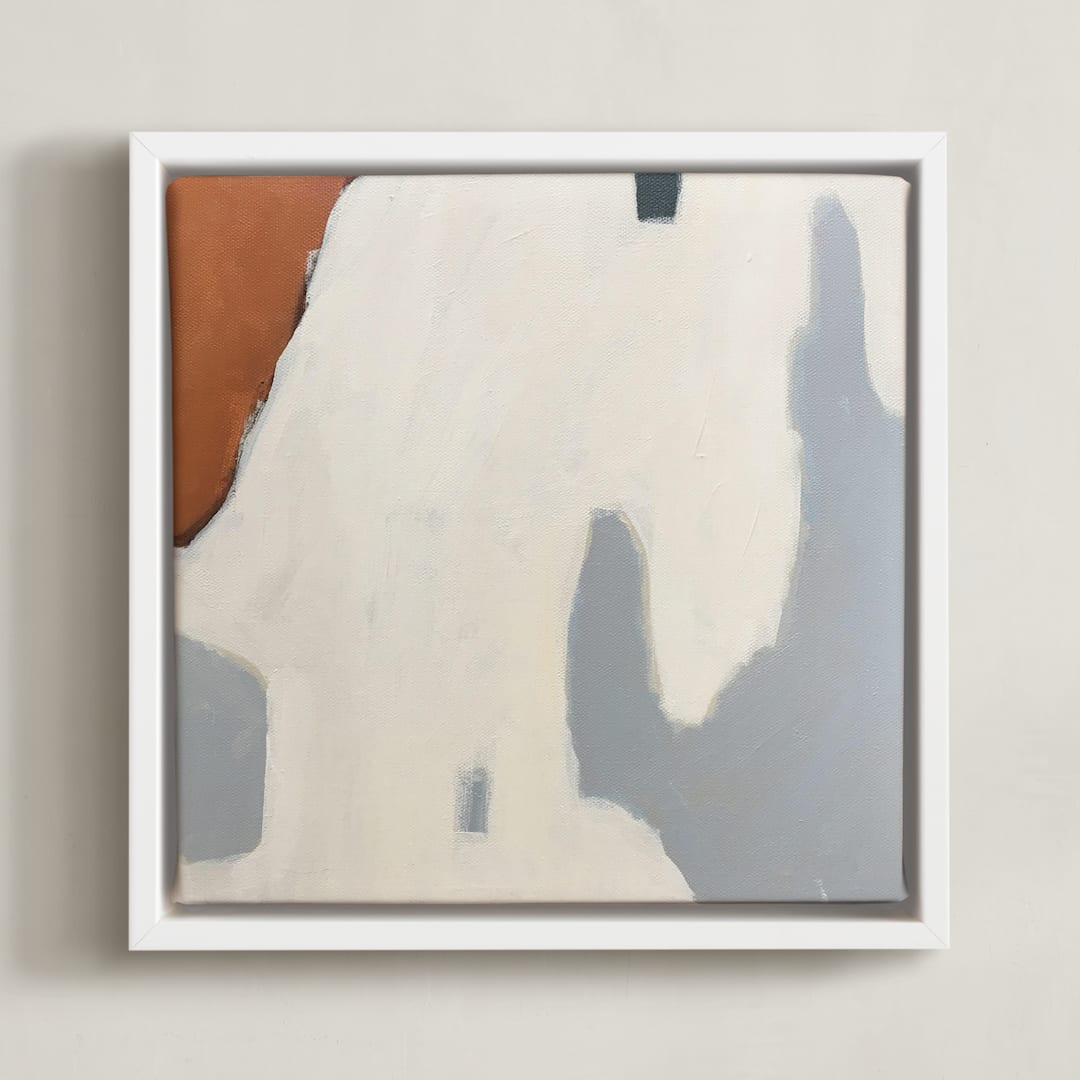 "Drip" - Art Print in French Blue by Kara Schlabaugh - Framed Canvas