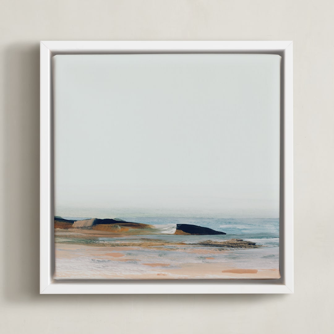 "Tarek" - Art Print in Sea Blue by Mande Calhoun - Framed Canvas