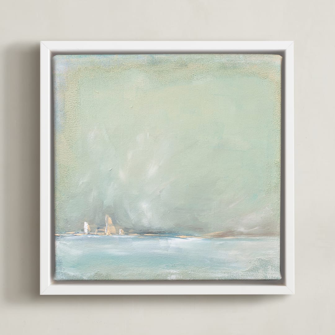 "Away" - Art Print in Sage by Julia Contacessi - Framed Canvas