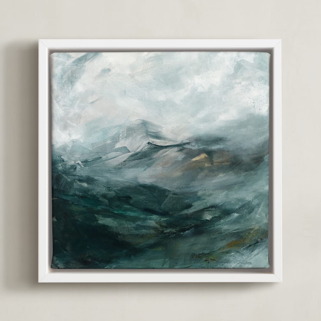"Ice Canyon" - Art Print in Mist by Mya Bessette - Framed Canvas