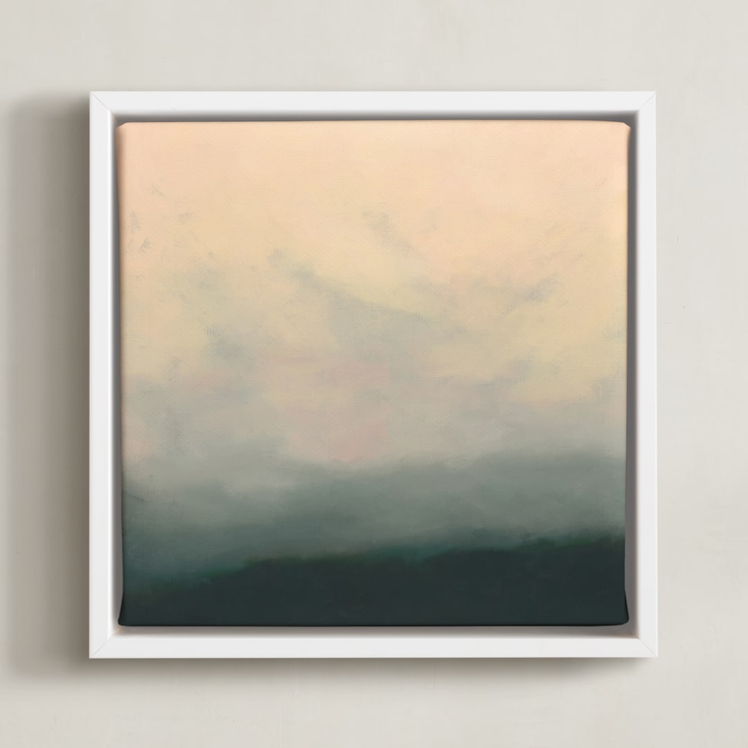 "Mystical 1" - Art Print in Misty Green by Amy Hall - Framed Canvas