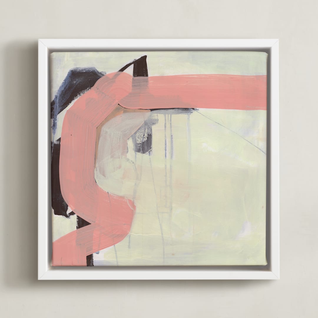 "Pink Vibe" - Art Print in Flamingo Pink by Kirsta Benedetti - Framed Canvas