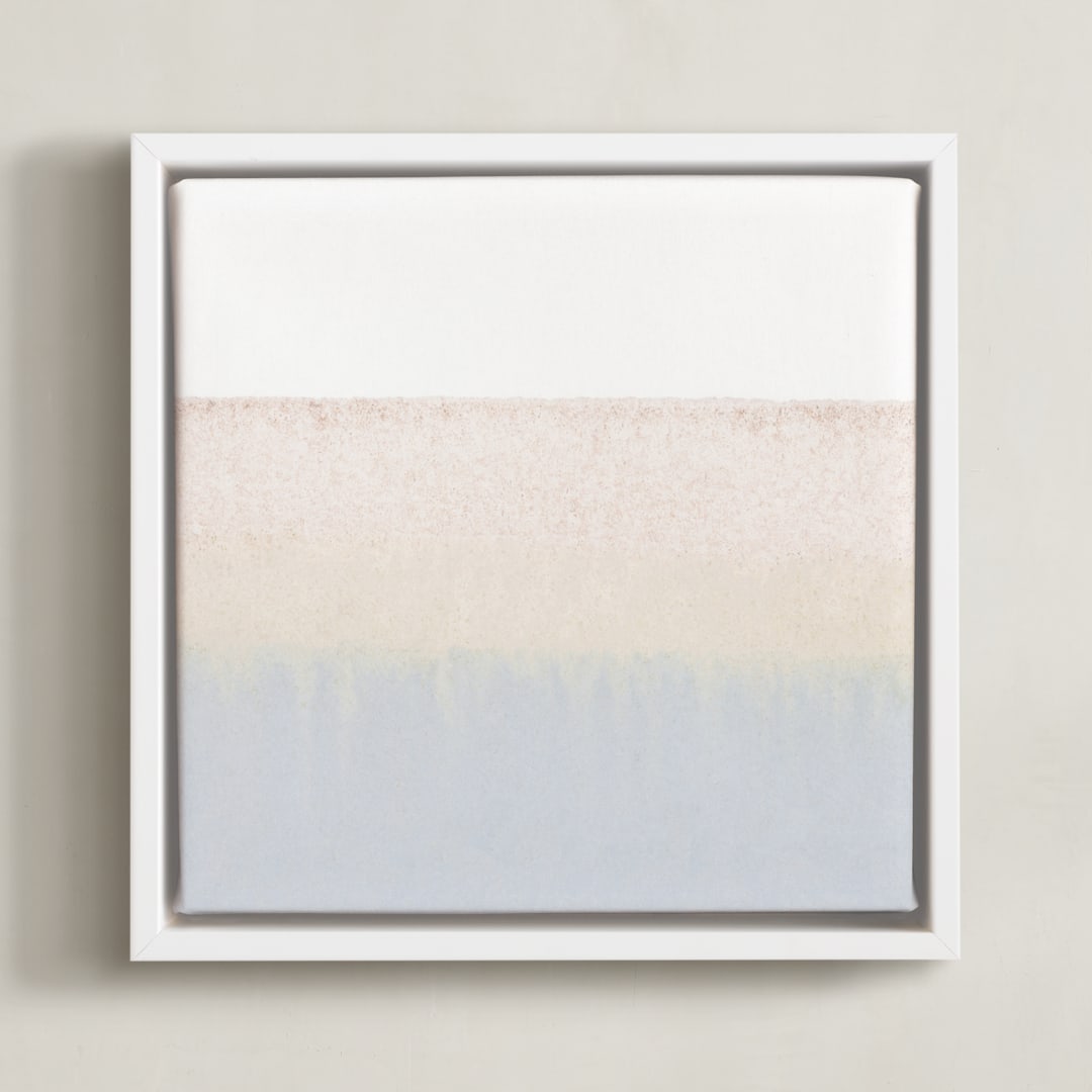 "Sundown" - Art Print in sky blue by Sadie Holden - Framed Canvas