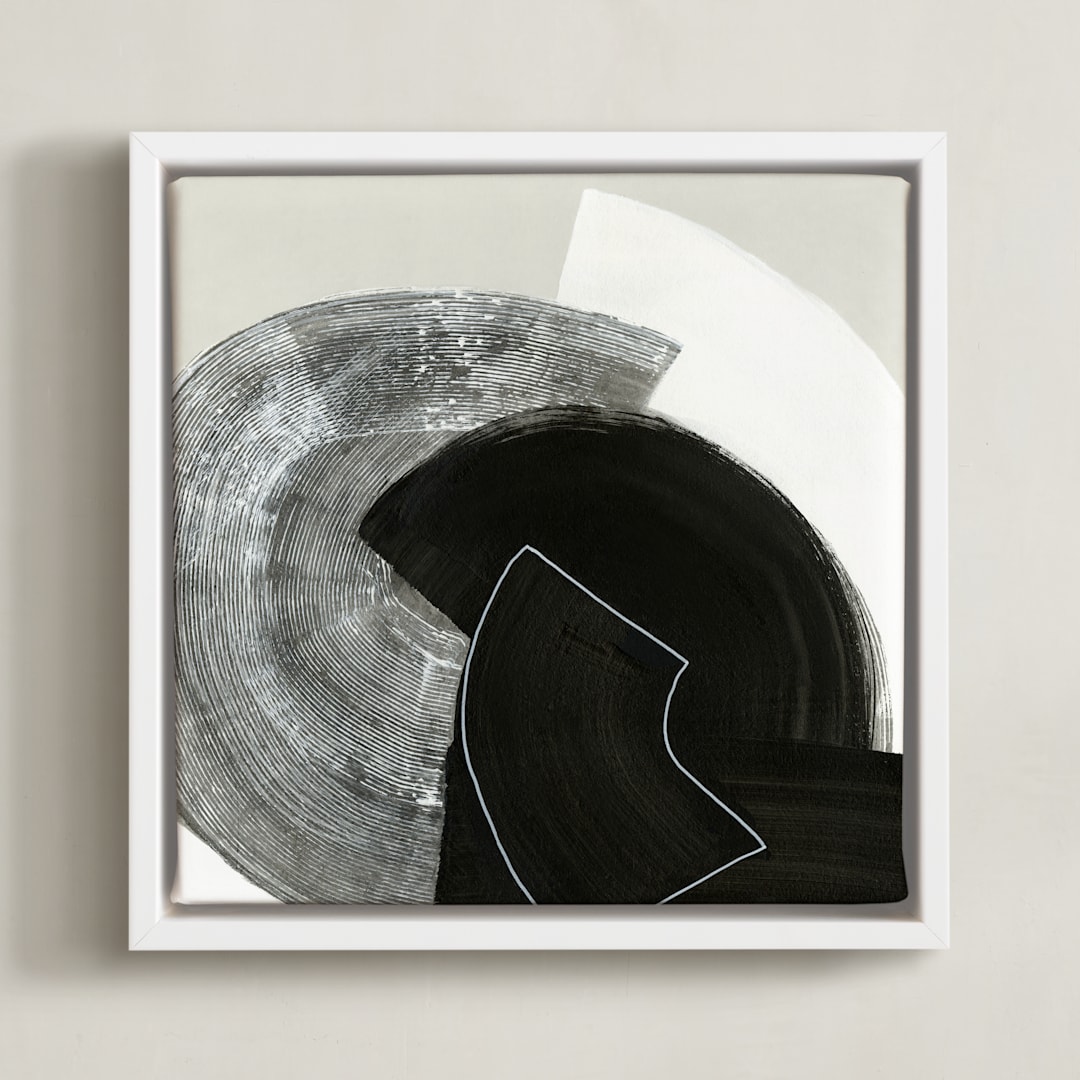 "Fitting Together I" - Art Print in Chalkboard by Kirsta Benedetti - Framed Canvas