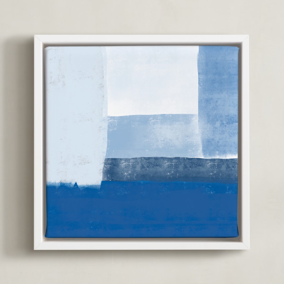 "Exhale" - Art Print in White by Studio Shines - Framed Canvas