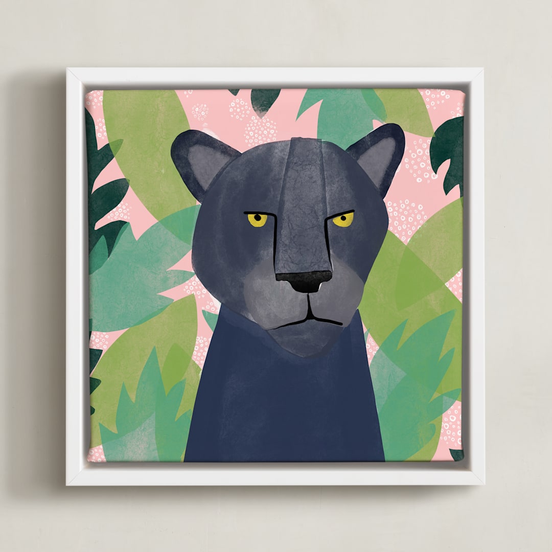 "Fierce" - Art Print in White by Megan Zang - Framed Canvas