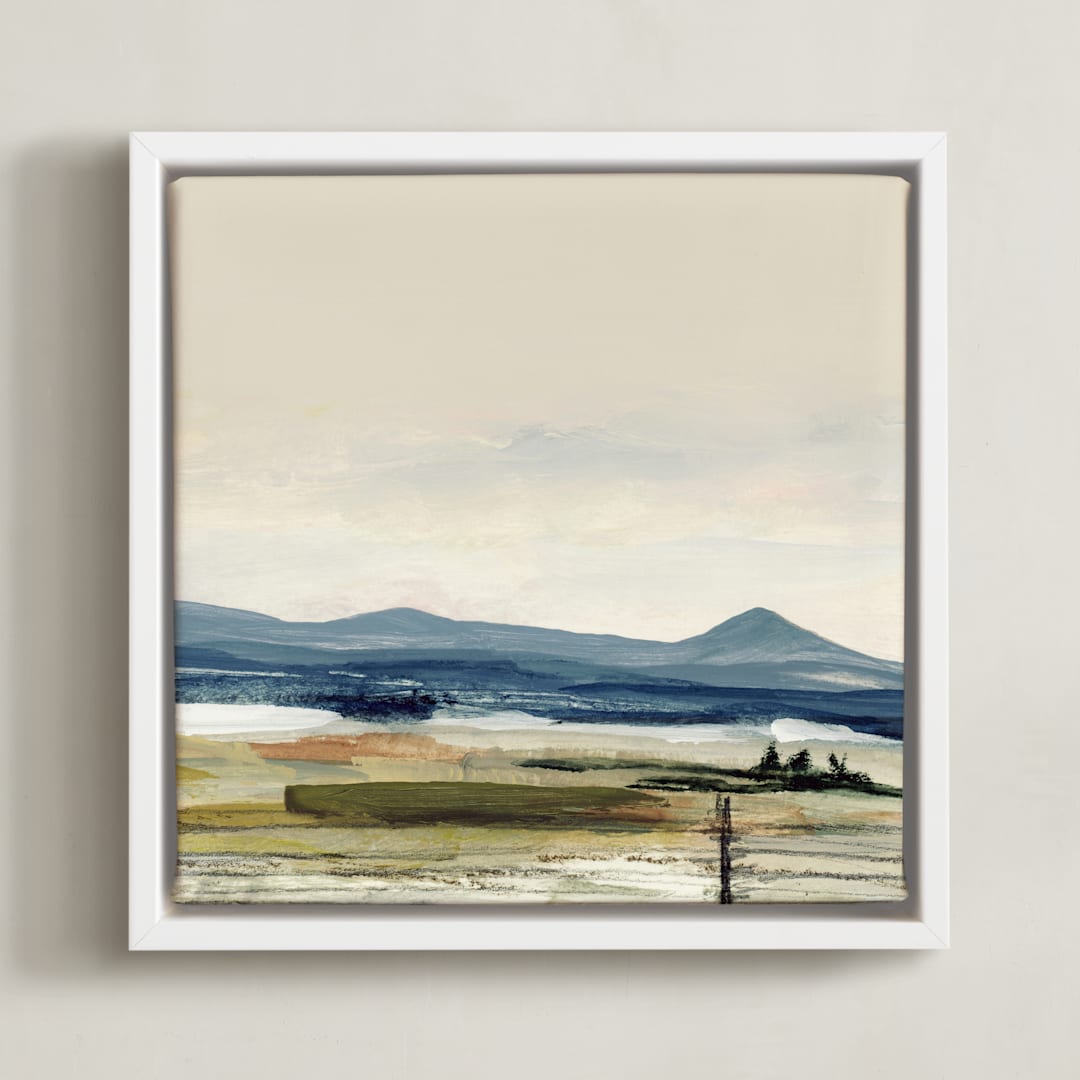 "Brownstein II" - Art Print in Field by Mande Calhoun - Framed Canvas