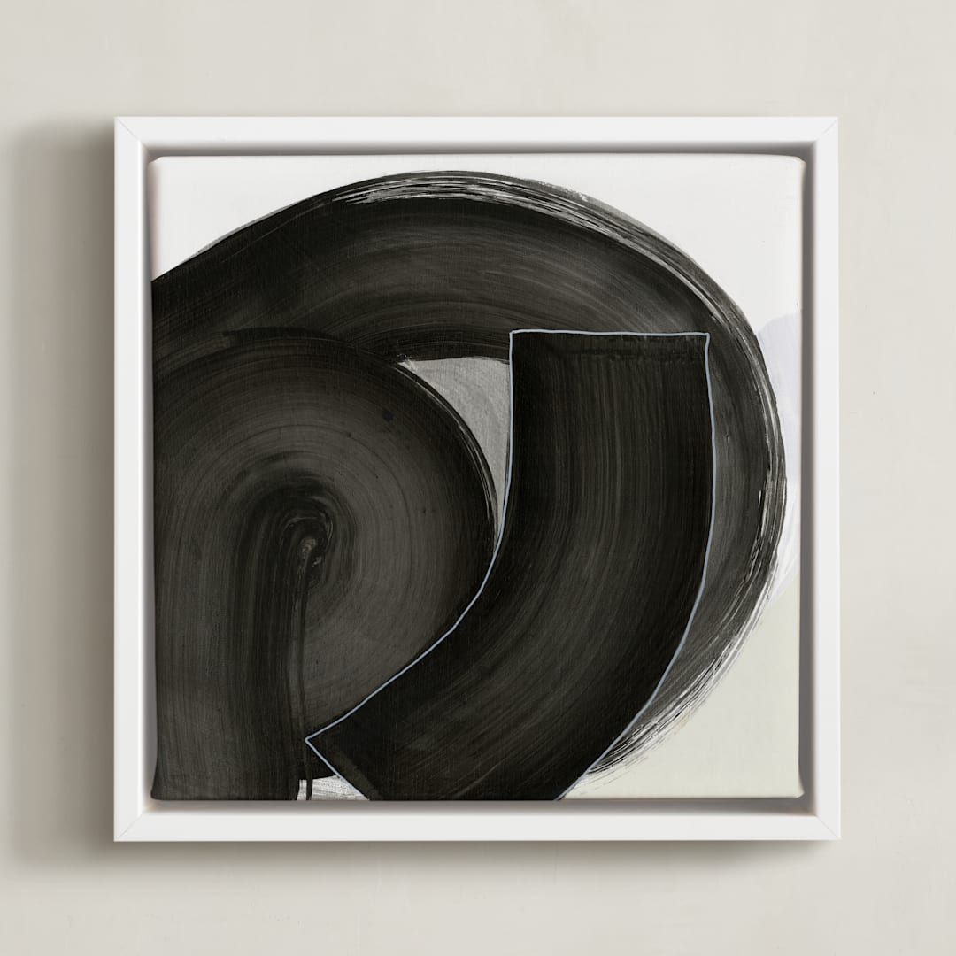"Fitting Together II" - Art Print in Chalkboard by Kirsta Benedetti - Framed Canvas