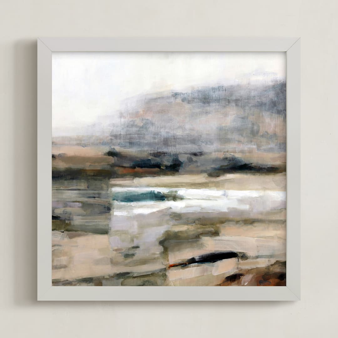 "Pacifica" - Art Print in Desert Rose by Hadas Tal - Framed