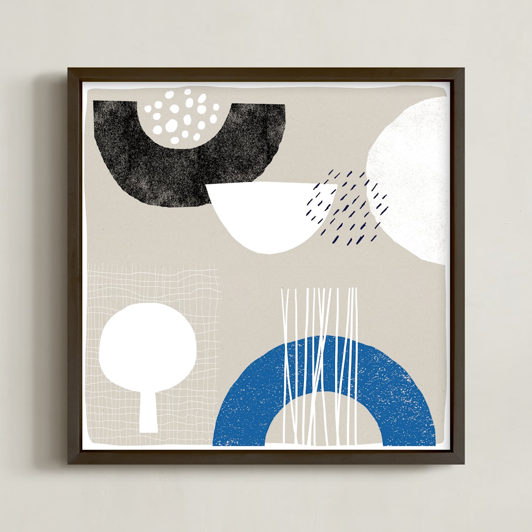 "Associate 2" - Art Print in Brilliant Blue by Francesca Iannaccone - Framed